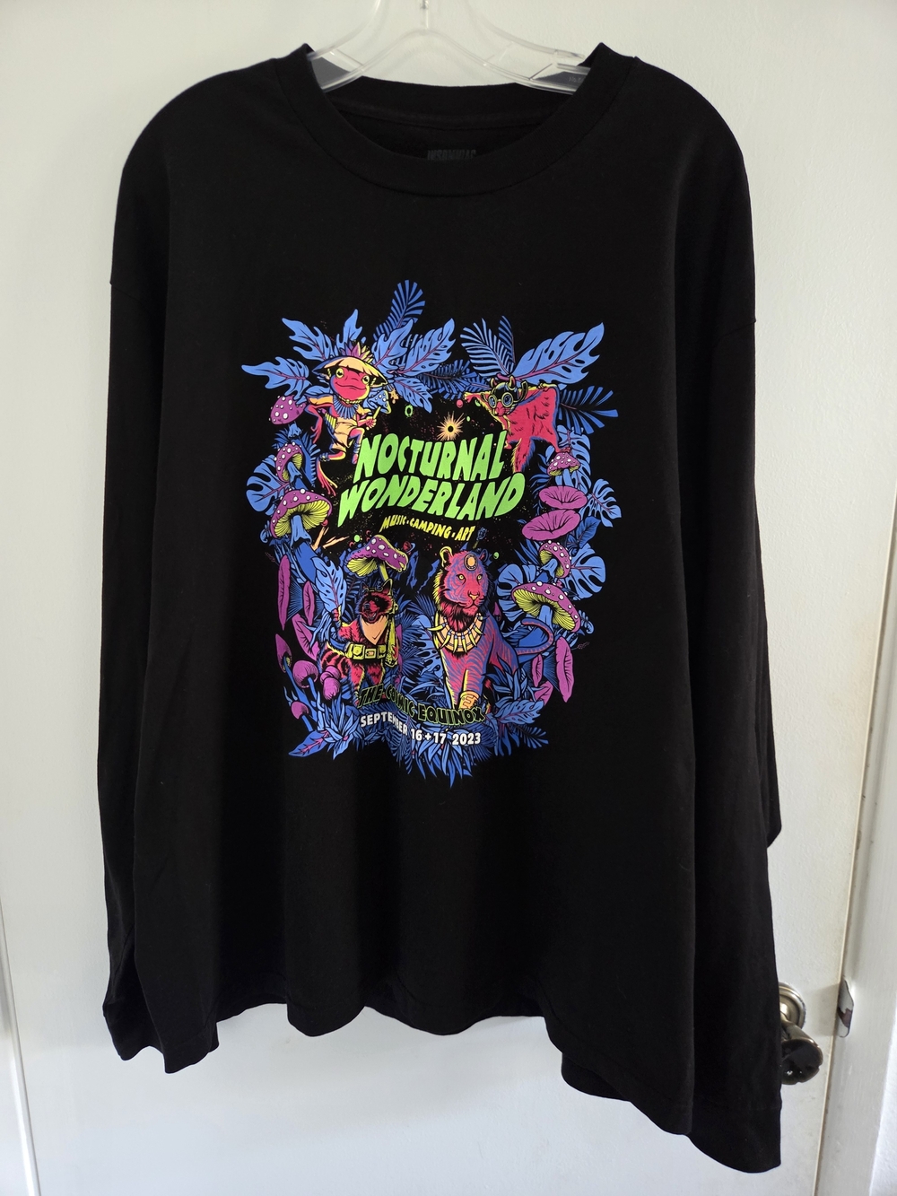 Nocturnal Wonderland Black Graphic Crewneck Sweater